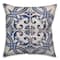 Blue Tile Pattern Throw Pillow 18" x 18"